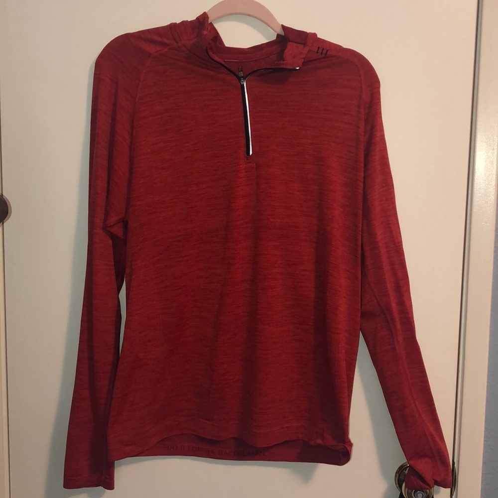 Lululemon Burnt Orange hooded quarterzip